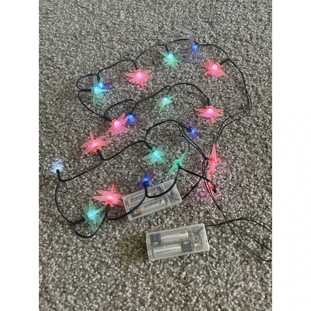 Dragonfly Fairy String Lights Set of 2 Multicolor LED Battery Operated